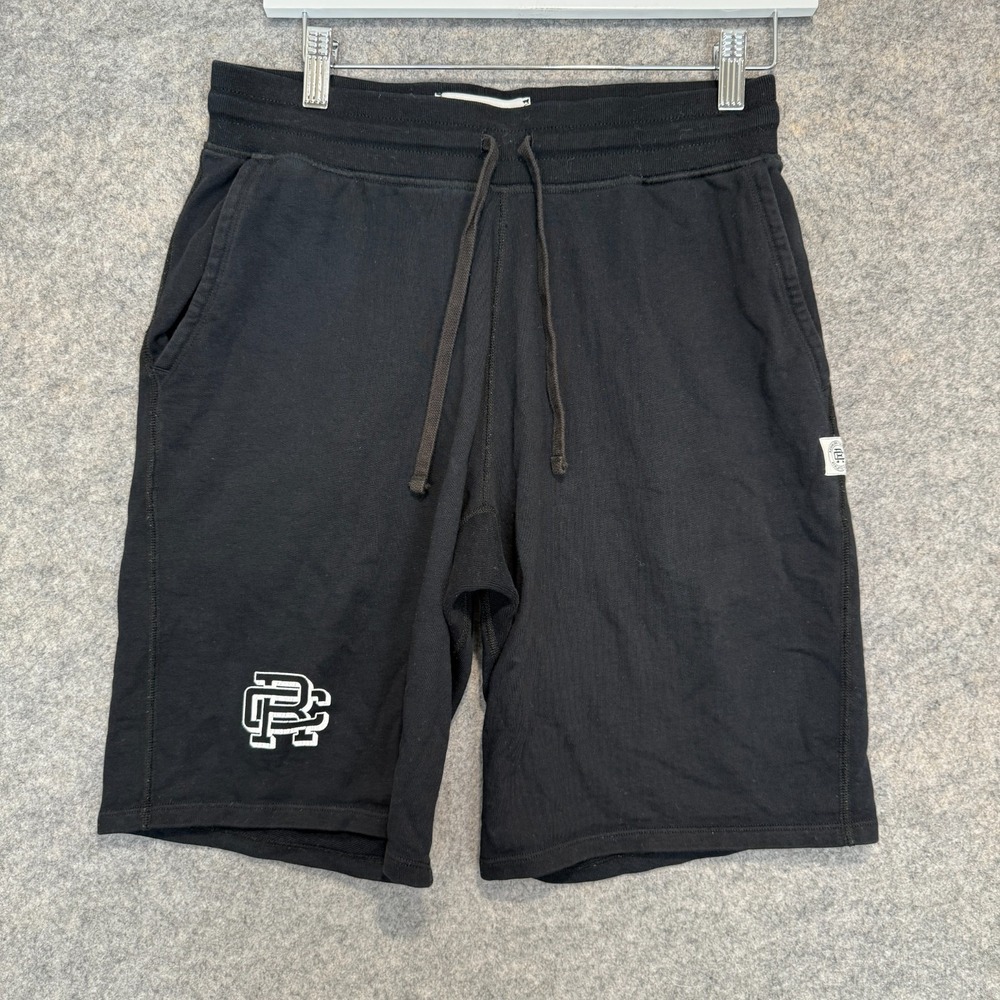 Reigning Champ French Terry Shorts Mens Small 9" Inseam Drawstring Stretch Black